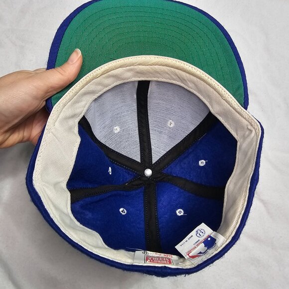 Vtg American Needle Blue Philadelphia A's Cooperstown Wool Fitted Hat 7.5 USA - Picture 8 of 8